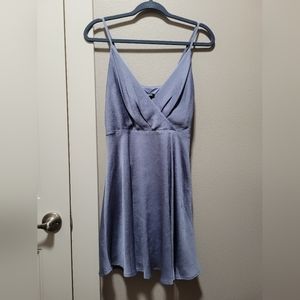 Express satin fit and flare dress